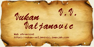 Vukan Valjanović vizit kartica